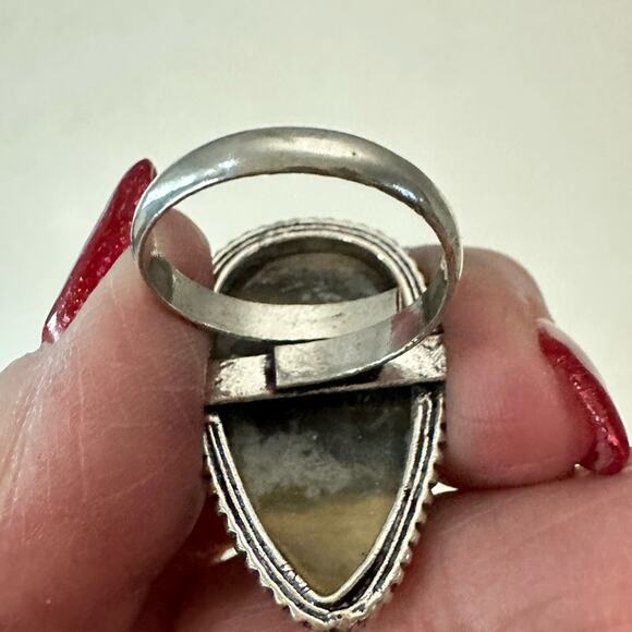 Bumblebee gemstone ring size adjustable silver overlay 925 - Picture 7 of 8